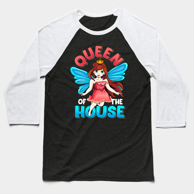 Queen Of The House Cute Matching Family Girls Teens Women Baseball T-Shirt by Proficient Tees